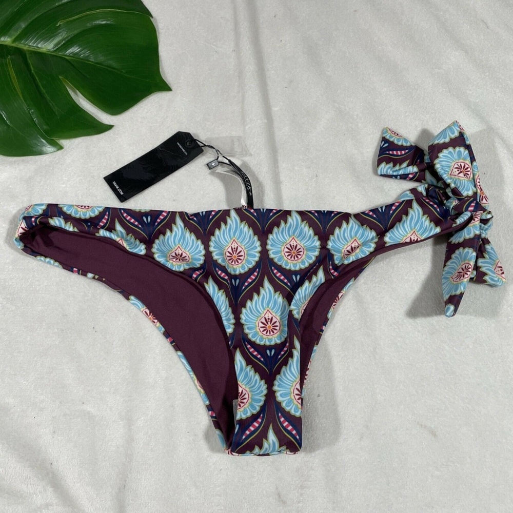 NWT TAVIK Goldie Side Tie‎ Bikini Bottoms in Monaco Merlot [SZ Large ]
